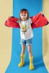 Cute Cartoon Half Sleeves T-Shirt For Girls -KidsFashionVilla