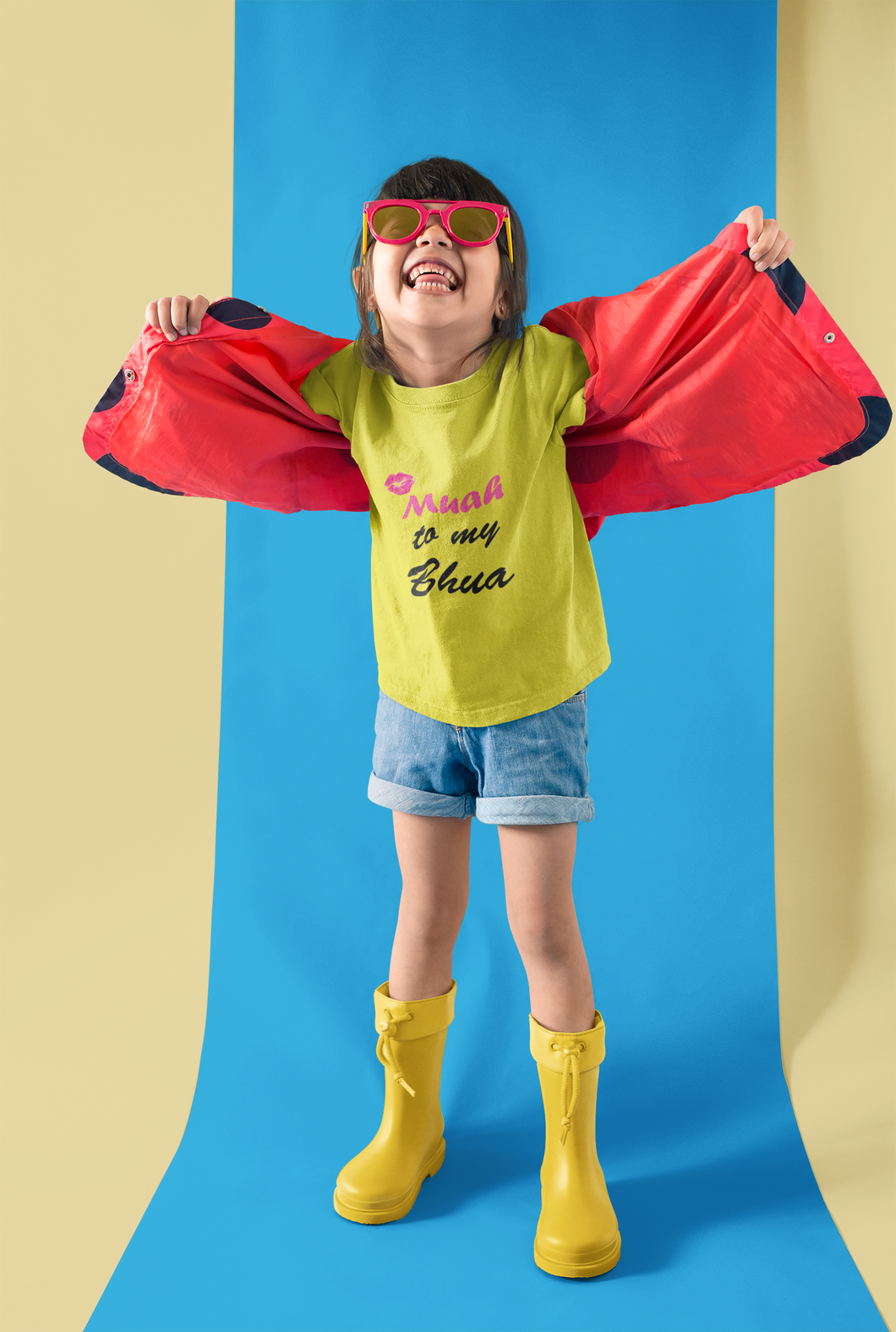 Muah To My Bhua Half Sleeves T-Shirt For Girls -KidsFashionVilla