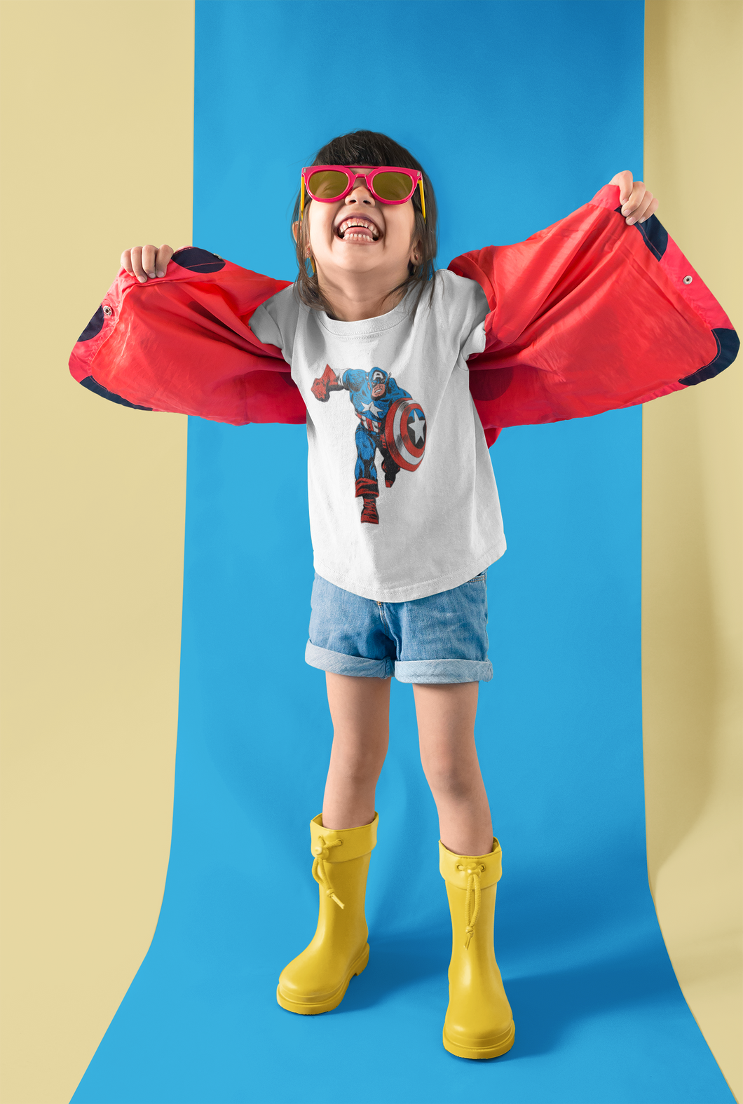 Superhero Half Sleeves T-Shirt For Girls -KidsFashionVilla