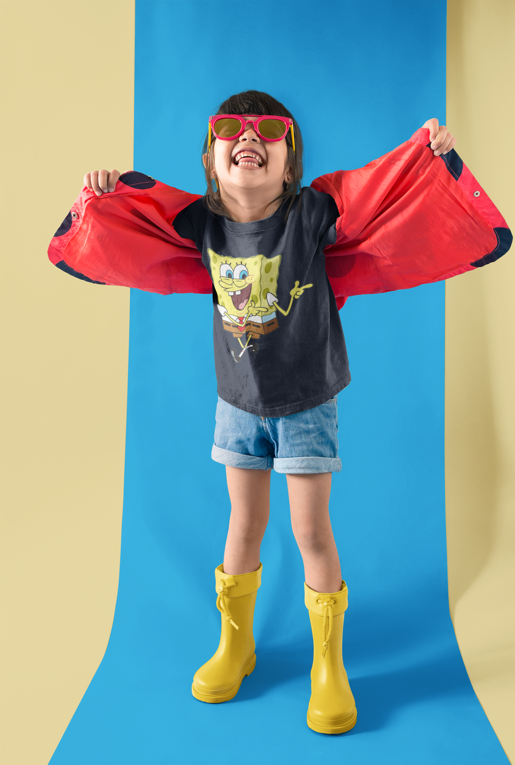 Cute Cartoon Half Sleeves T-Shirt For Girls -KidsFashionVilla