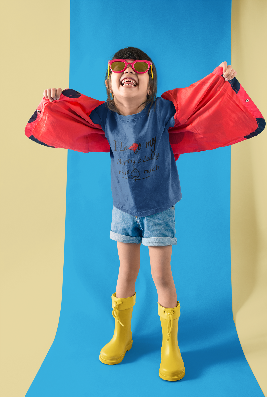 I Love My Mummy Daddy Half Sleeves T-Shirt For Girls -KidsFashionVilla
