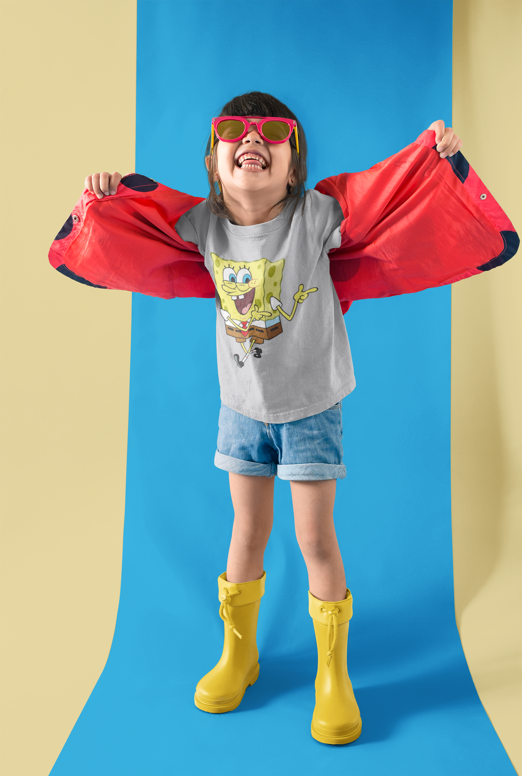 Cute Cartoon Half Sleeves T-Shirt For Girls -KidsFashionVilla