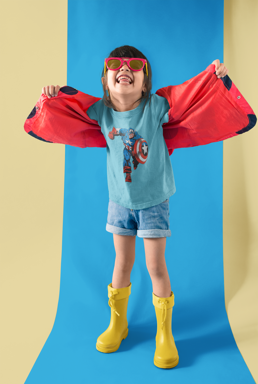 Superhero Half Sleeves T-Shirt For Girls -KidsFashionVilla