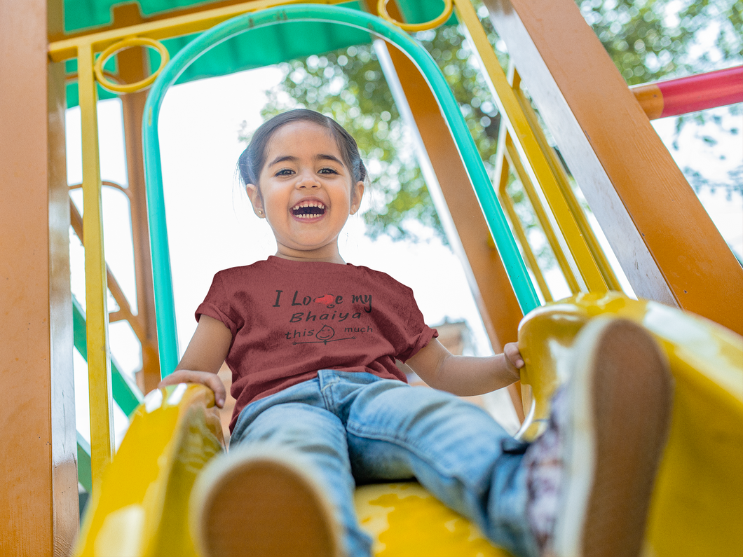I Love My Bhaiya Half Sleeves T-Shirt For Girls -KidsFashionVilla