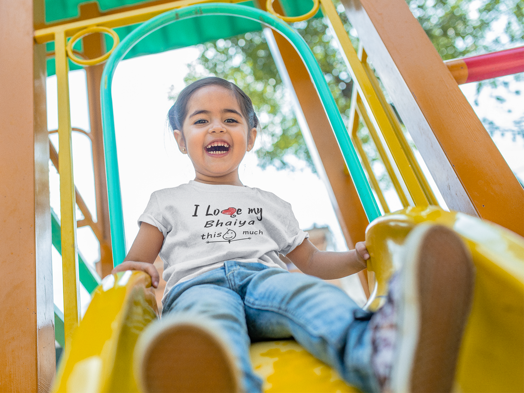 I Love My Bhaiya Half Sleeves T-Shirt For Girls -KidsFashionVilla