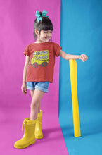 Load image into Gallery viewer, Panda Yellow Bus Cartoon Half Sleeves T-Shirt For Girls -KidsFashionVilla
