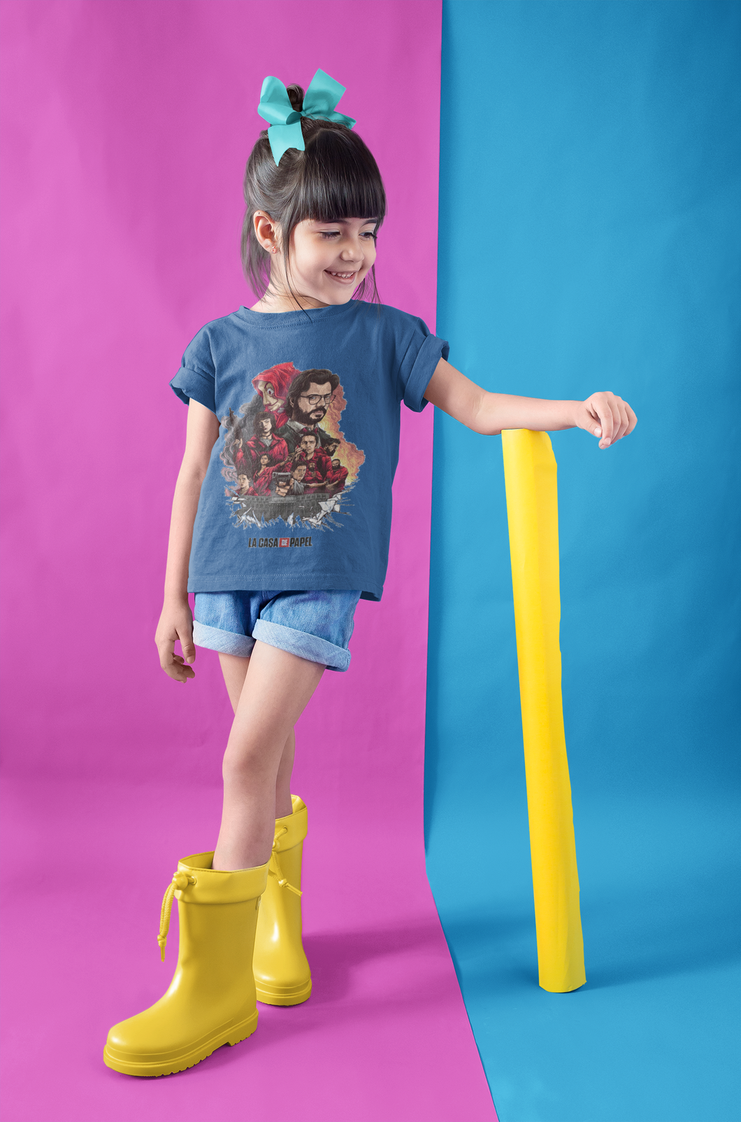 La Casa De Papel Money Heist Half Sleeves T-Shirt For Girls -KidsFashionVilla