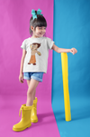 Cute Cartoon Half Sleeves T-Shirt For Girls -KidsFashionVilla
