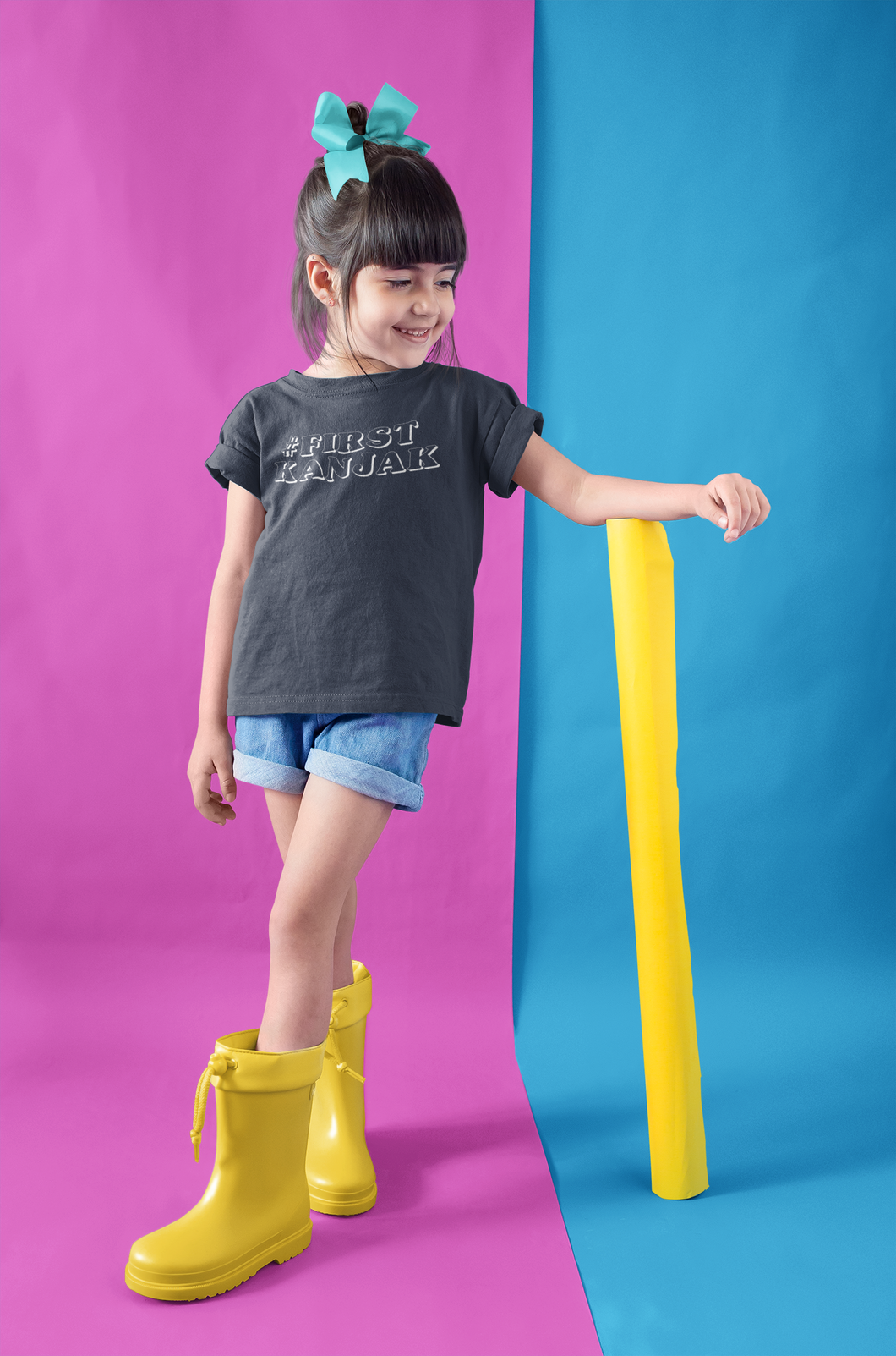 First Kanjak Half Sleeves T-Shirt For Girls -KidsFashionVilla