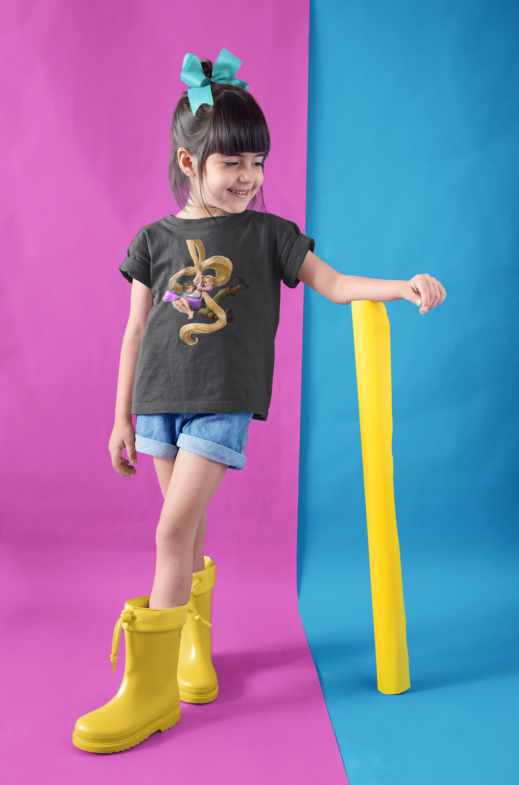 Cute Princess Half Sleeves T-Shirt For Girls -KidsFashionVilla