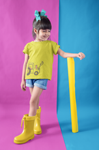 Load image into Gallery viewer, Printed Half Sleeves T-Shirt For Girls -KidsFashionVilla

