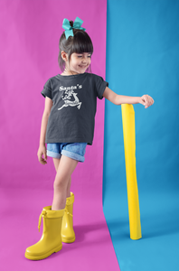 Santas Favorite Christmas Half Sleeves T-Shirt For Girls -KidsFashionVilla