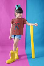 Load image into Gallery viewer, Cute Cartoon Half Sleeves T-Shirt For Girls -KidsFashionVilla
