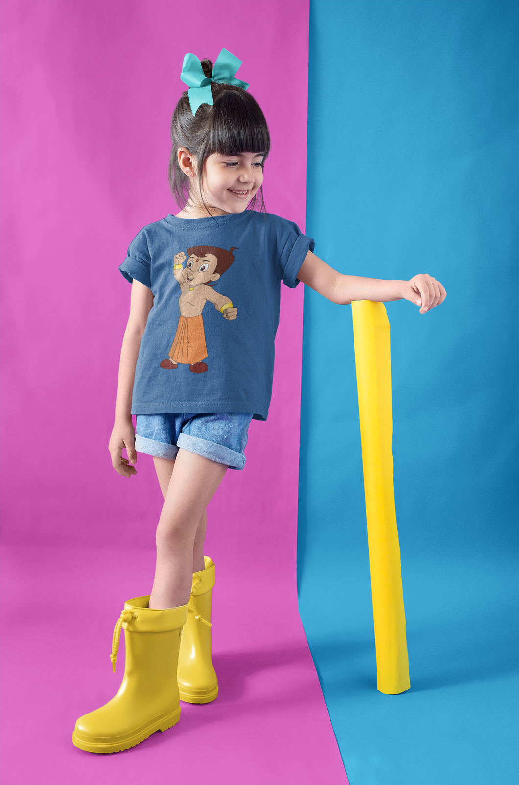 Cute Cartoon Half Sleeves T-Shirt For Girls -KidsFashionVilla