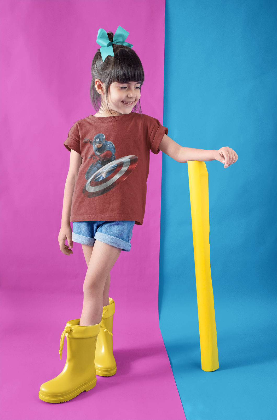 Superhero Half Sleeves T-Shirt For Girls -KidsFashionVilla