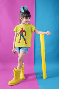 Cute Cartoon Half Sleeves T-Shirt For Girls -KidsFashionVilla