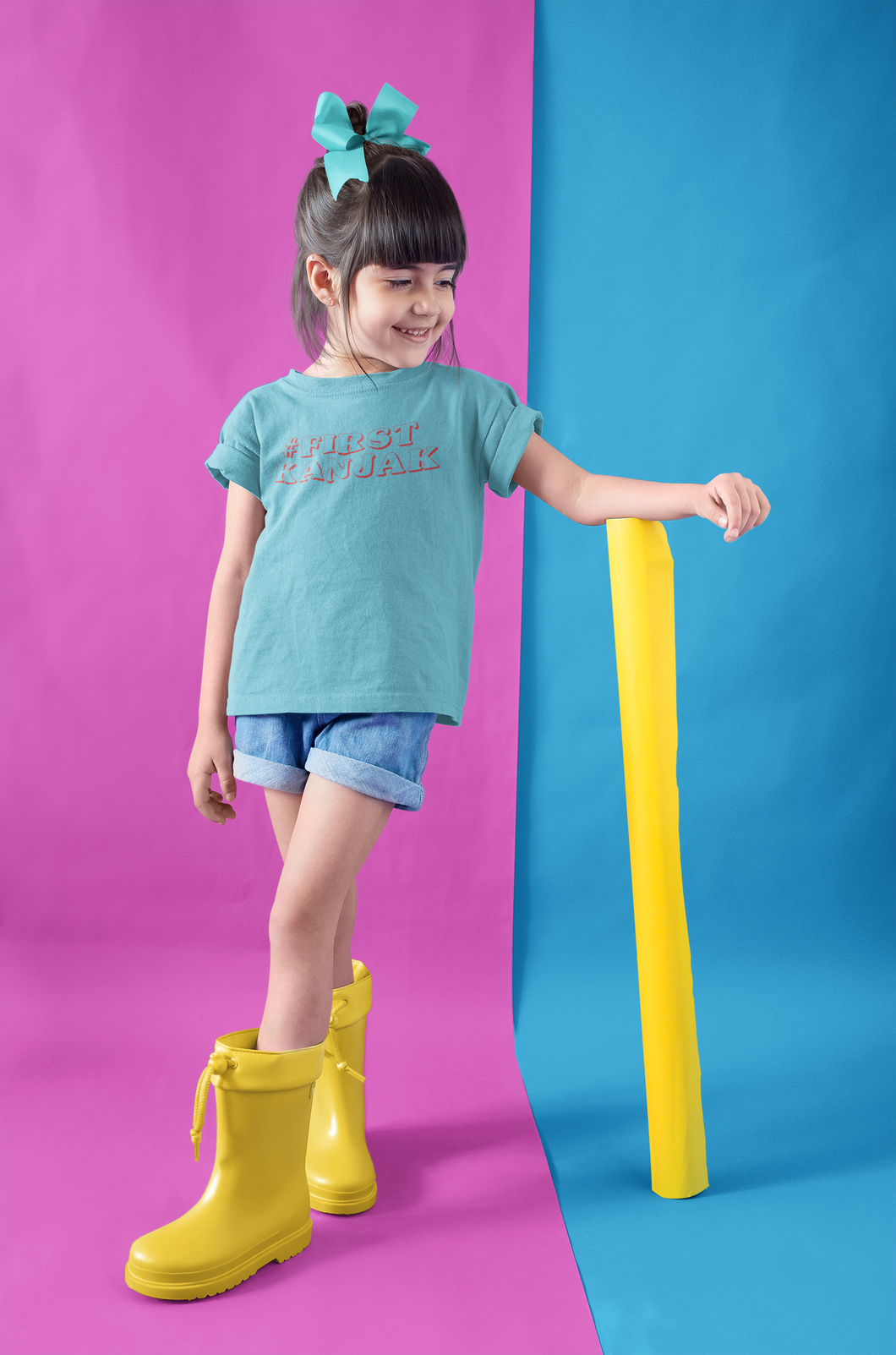 First Kanjak Half Sleeves T-Shirt For Girls -KidsFashionVilla