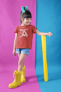Santas Favorite Christmas Half Sleeves T-Shirt For Girls -KidsFashionVilla