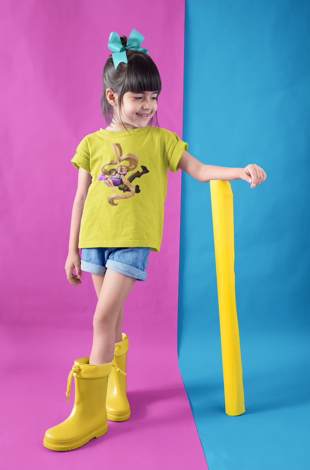 Cute Princess Half Sleeves T-Shirt For Girls -KidsFashionVilla