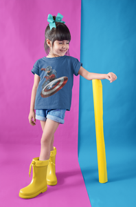 Superhero Half Sleeves T-Shirt For Girls -KidsFashionVilla