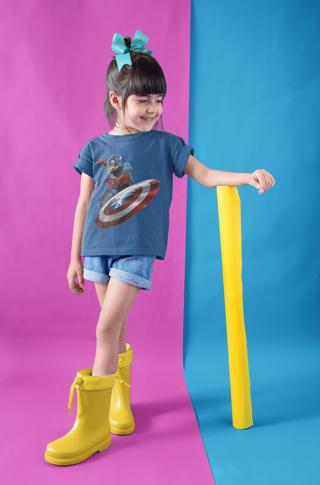 Superhero Half Sleeves T-Shirt For Girls -KidsFashionVilla