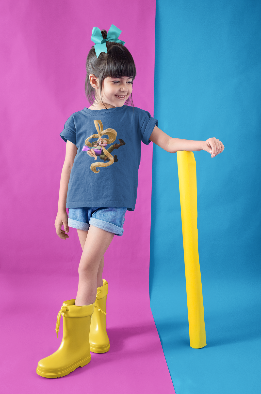 Cute Princess Half Sleeves T-Shirt For Girls -KidsFashionVilla