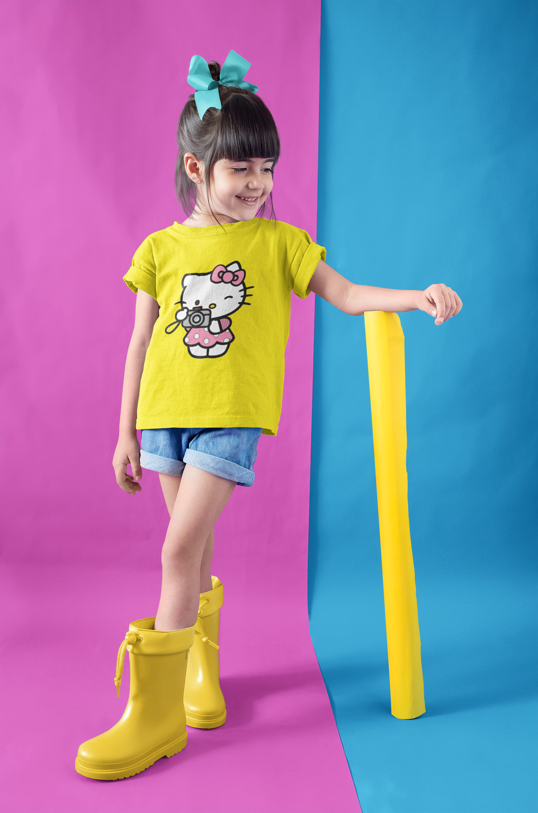 Hello Kitty Half Sleeves T-Shirt For Girls -KidsFashionVilla