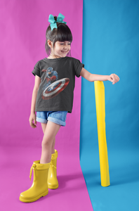 Superhero Half Sleeves T-Shirt For Girls -KidsFashionVilla