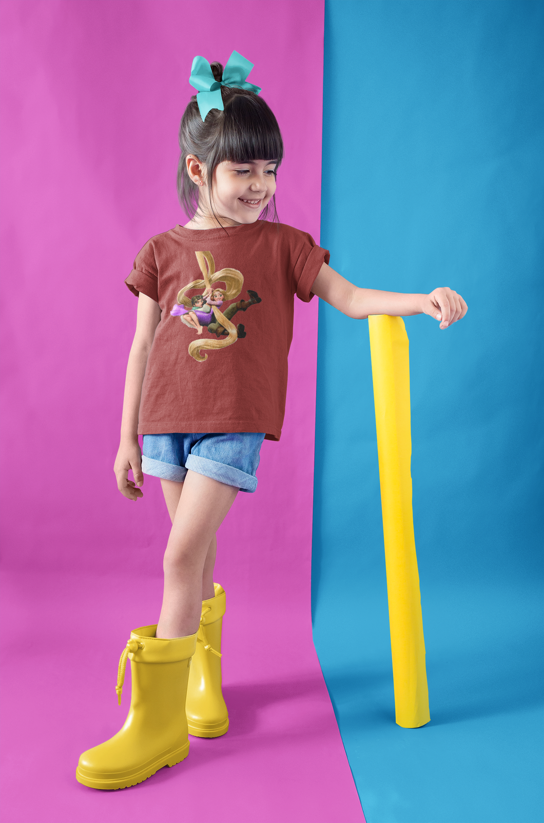 Cute Princess Half Sleeves T-Shirt For Girls -KidsFashionVilla