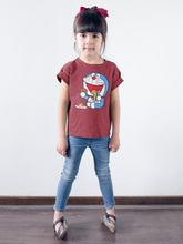 Load image into Gallery viewer, Cute Cartoon Half Sleeves T-Shirt For Girls -KidsFashionVilla
