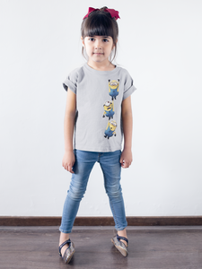 Cartoon Half Sleeves T-Shirt For Girls -KidsFashionVilla