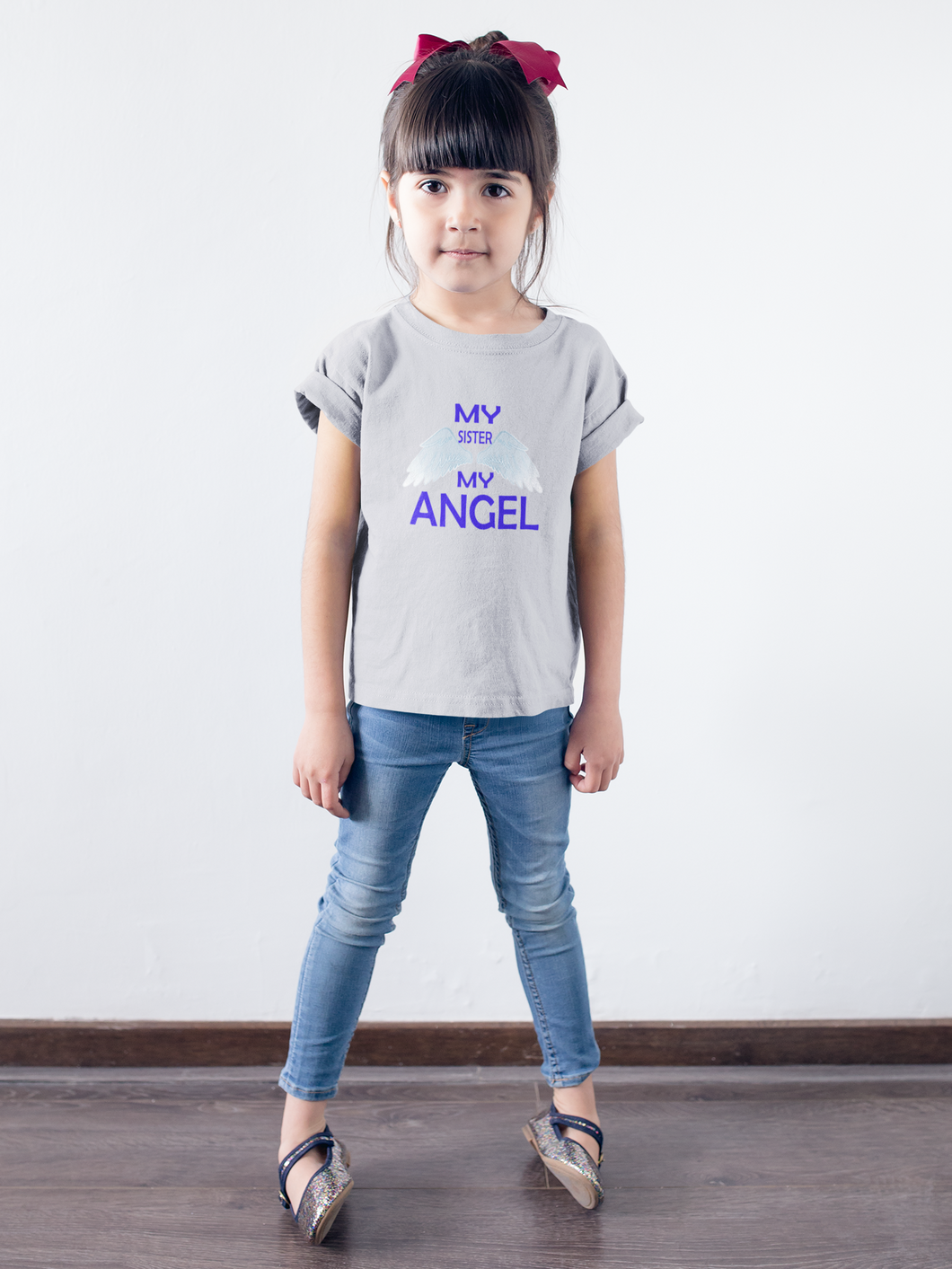My Sister My Angel Half Sleeves T-Shirt For Girls -KidsFashionVilla