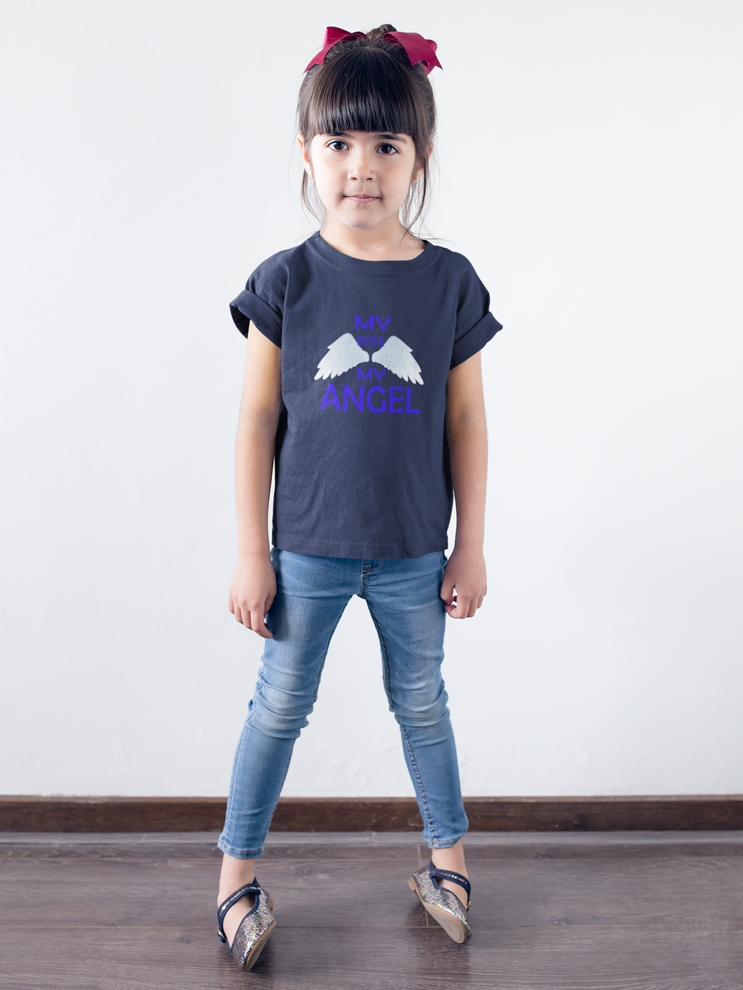 My Sister My Angel Half Sleeves T-Shirt For Girls -KidsFashionVilla