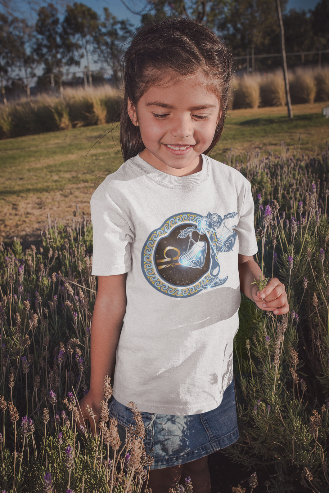 Libra Zodiac Sign Half Sleeves T-Shirt For Girls -KidsFashionVilla