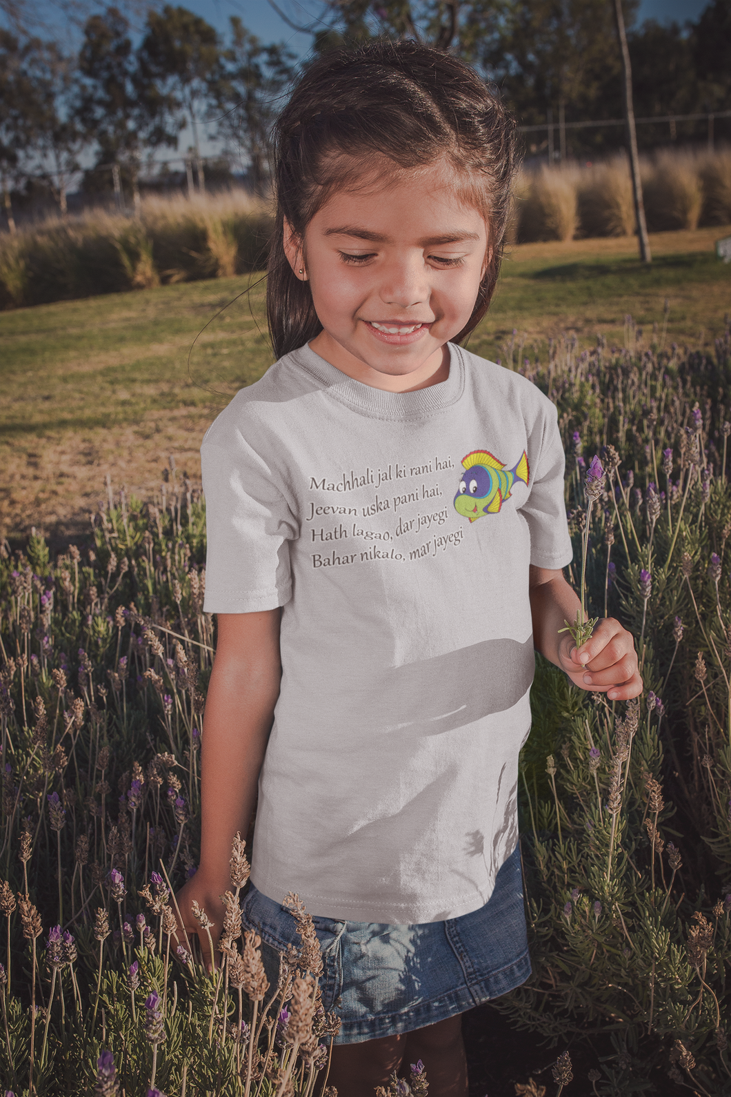 Machhali Jal ki Rani Hai Poem Half Sleeves T-Shirt For Girls -KidsFashionVilla