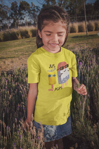 Popsicle Cartoon Half Sleeves T-Shirt For Girls -KidsFashionVilla
