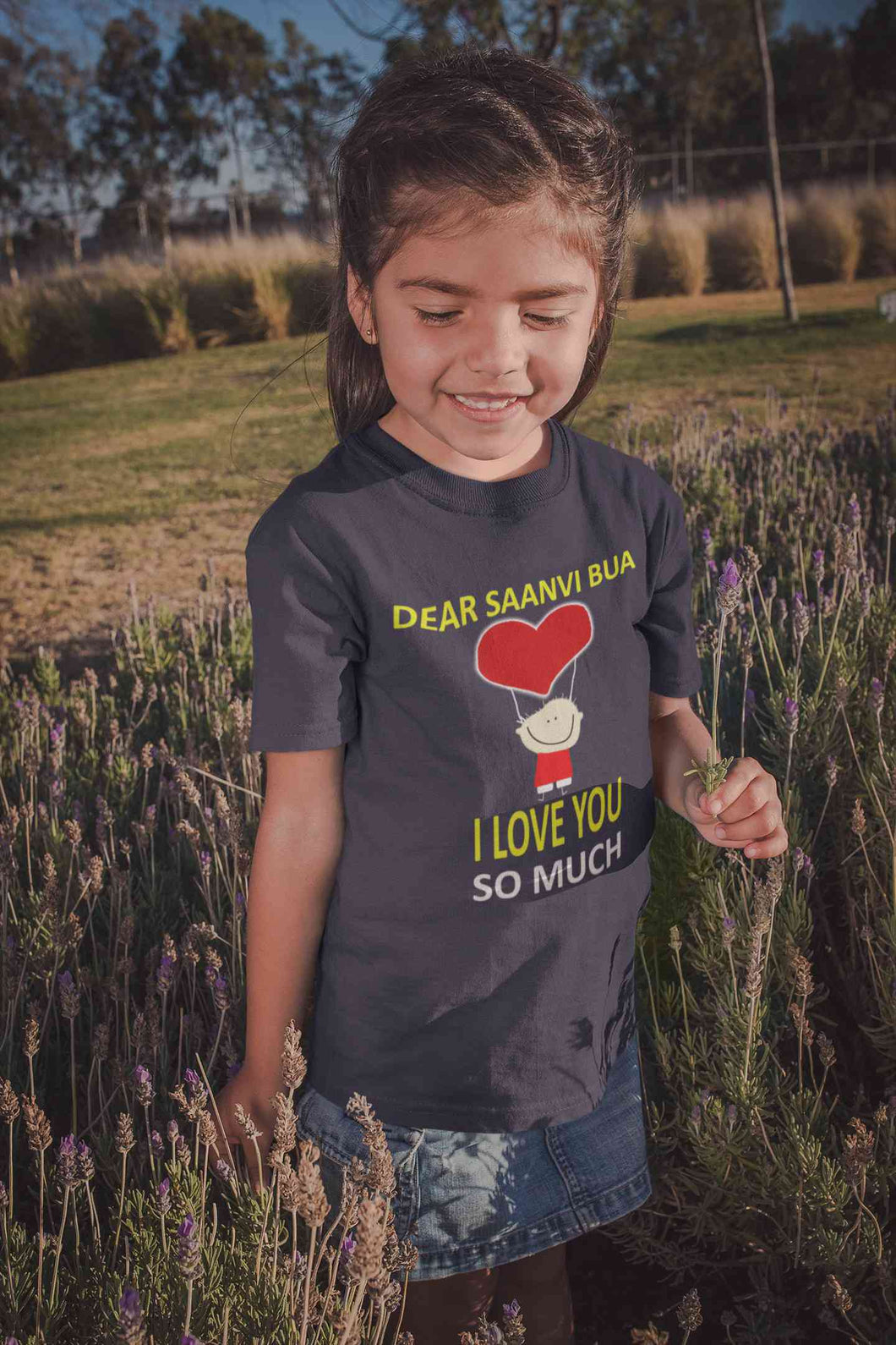 Custom Name I love My Bua So Much Half Sleeves T-Shirt For Girls -KidsFashionVilla