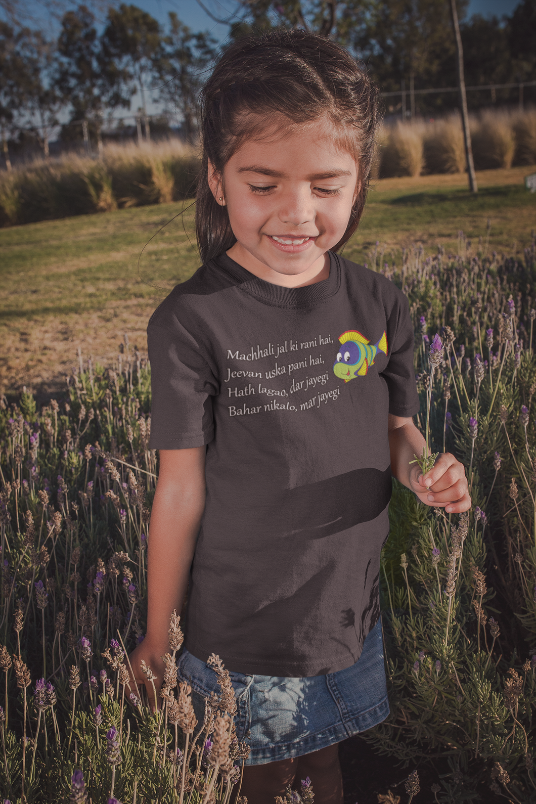 Machhali Jal ki Rani Hai Poem Half Sleeves T-Shirt For Girls -KidsFashionVilla