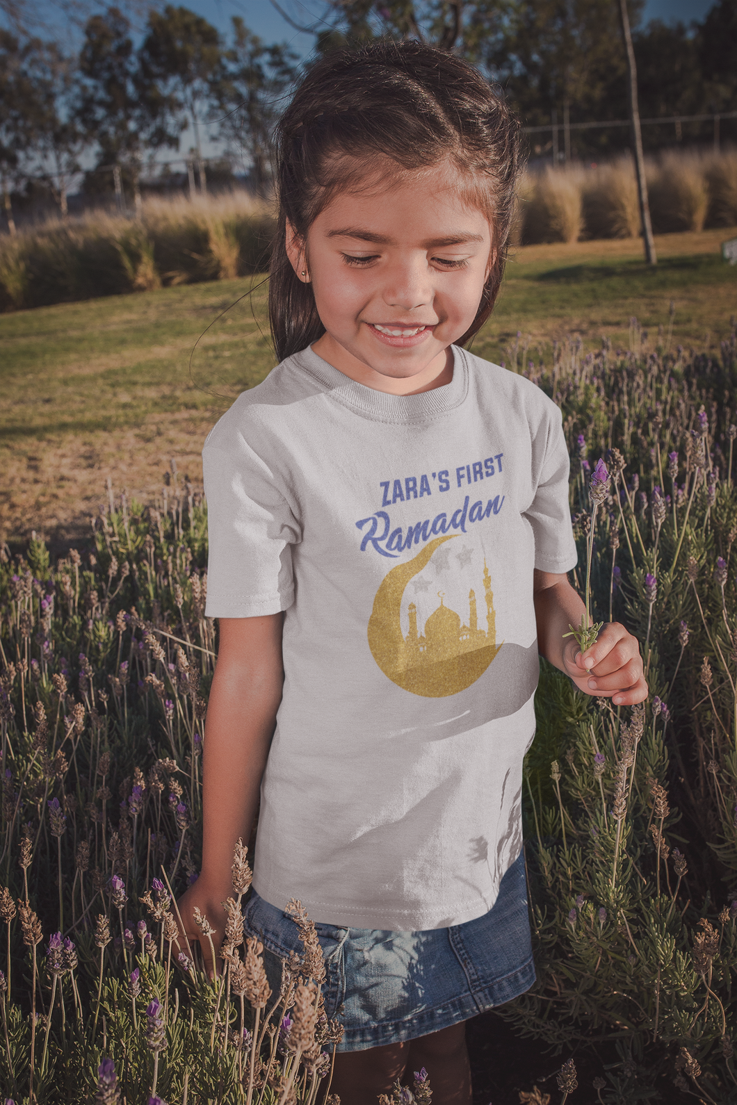 First Ramadan Zara Eid Half Sleeves T-Shirt For Girls -KidsFashionVilla
