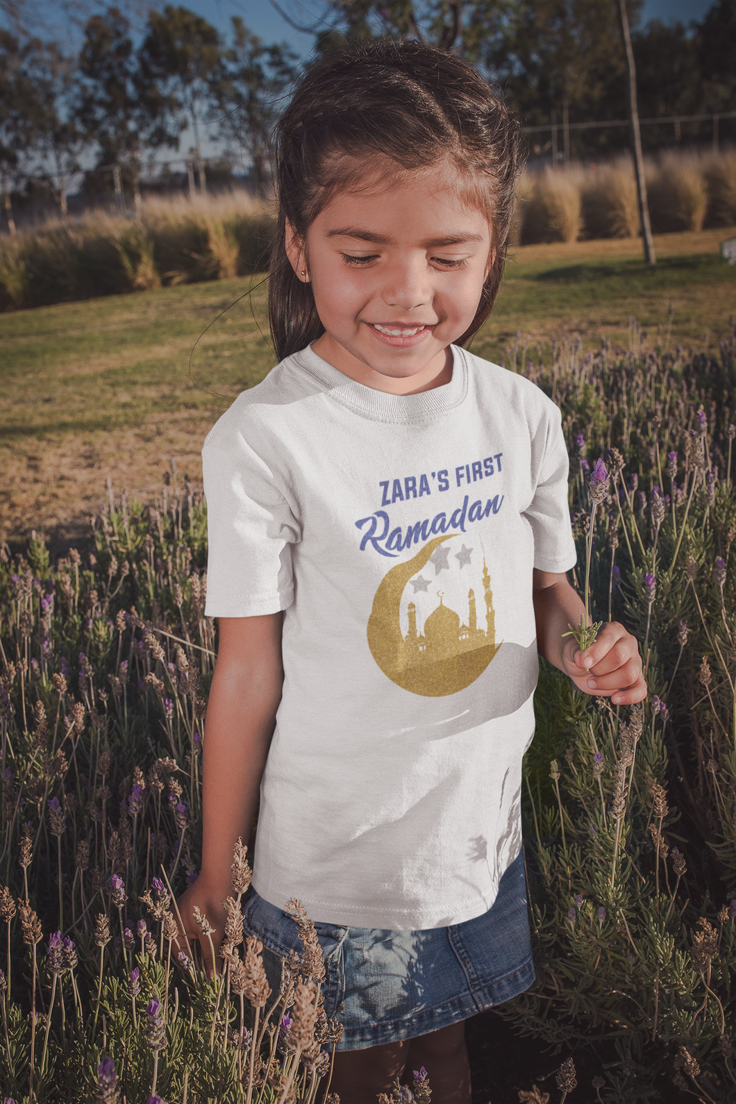 First Ramadan Zara Eid Half Sleeves T-Shirt For Girls -KidsFashionVilla