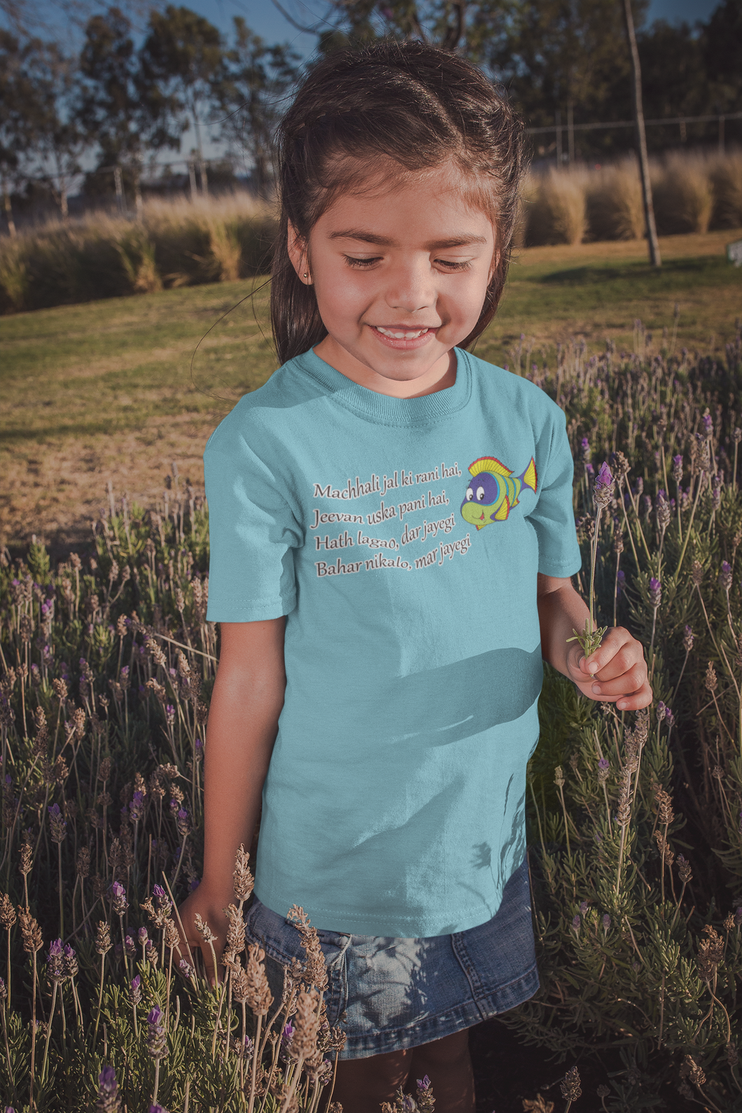 Machhali Jal ki Rani Hai Poem Half Sleeves T-Shirt For Girls -KidsFashionVilla