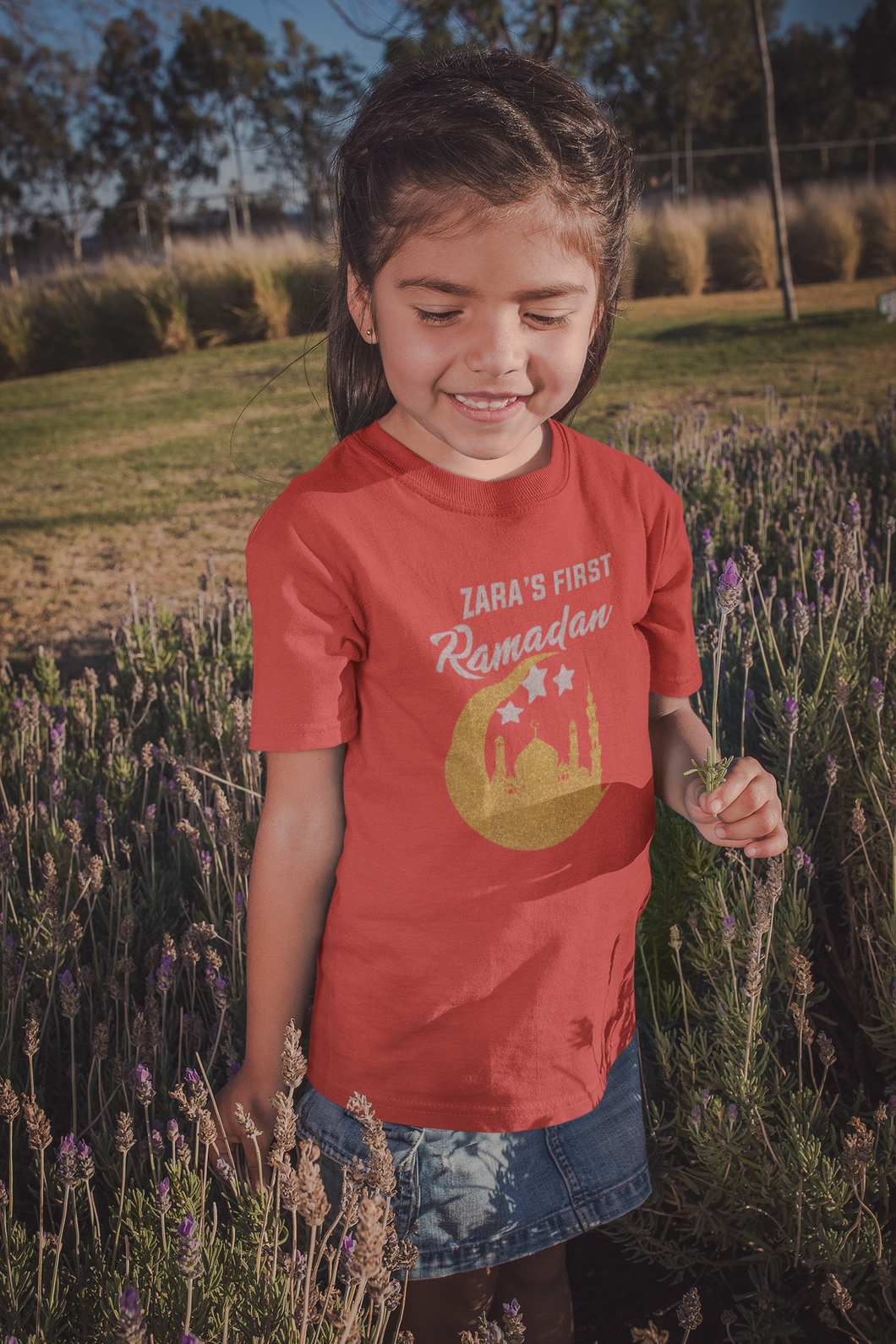 First Ramadan Zara Eid Half Sleeves T-Shirt For Girls -KidsFashionVilla