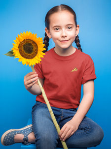Pizza Minimals Half Sleeves T-Shirt For Girls -KidsFashionVilla