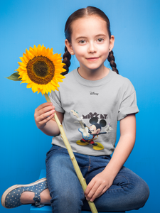 Playing Guitar Cartoon Half Sleeves T-Shirt For Girls -KidsFashionVilla