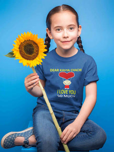 Custom Name I love My Chachi So Much Half Sleeves T-Shirt For Girls -KidsFashionVilla