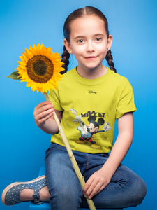 Playing Guitar Cartoon Half Sleeves T-Shirt For Girls -KidsFashionVilla