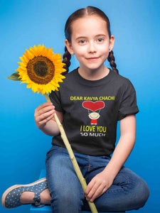 Custom Name I love My Chachi So Much Half Sleeves T-Shirt For Girls -KidsFashionVilla