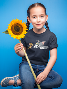 Cute Cartoon Half Sleeves T-Shirt For Girls -KidsFashionVilla