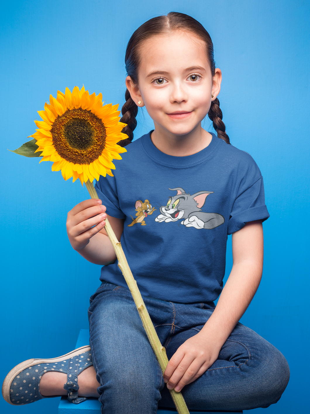 Cute Cartoon Half Sleeves T-Shirt For Girls -KidsFashionVilla