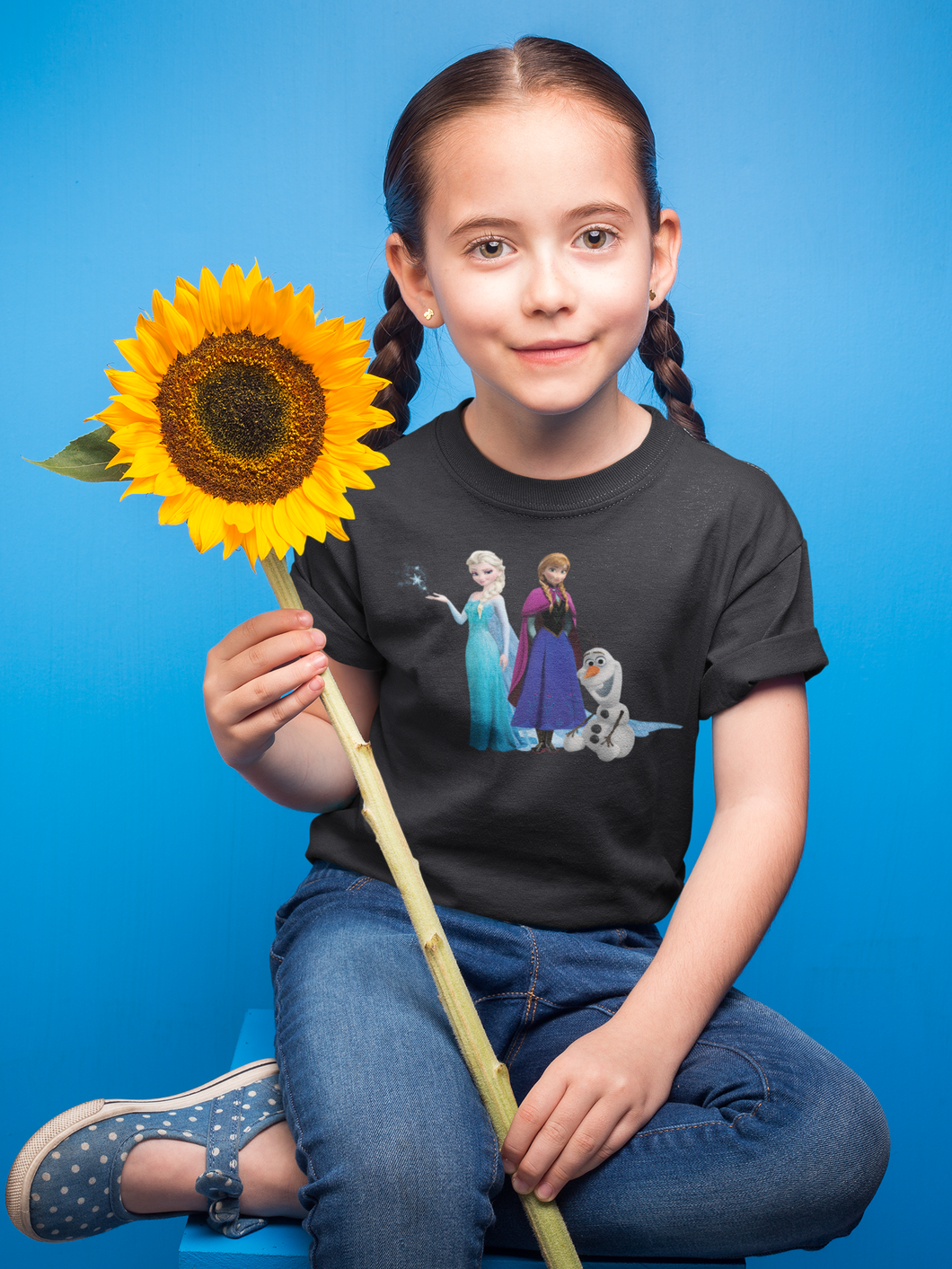 Cute Princess Half Sleeves T-Shirt For Girls -KidsFashionVilla